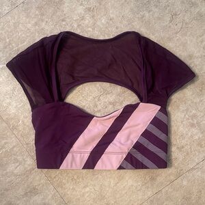 Tiger Friday Purple and Pink Mesh dance top